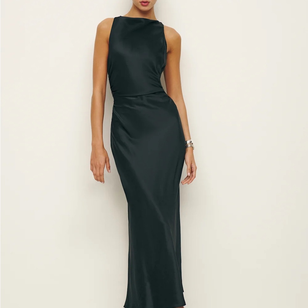 Reformation Casette Silk Dress - Black - 0